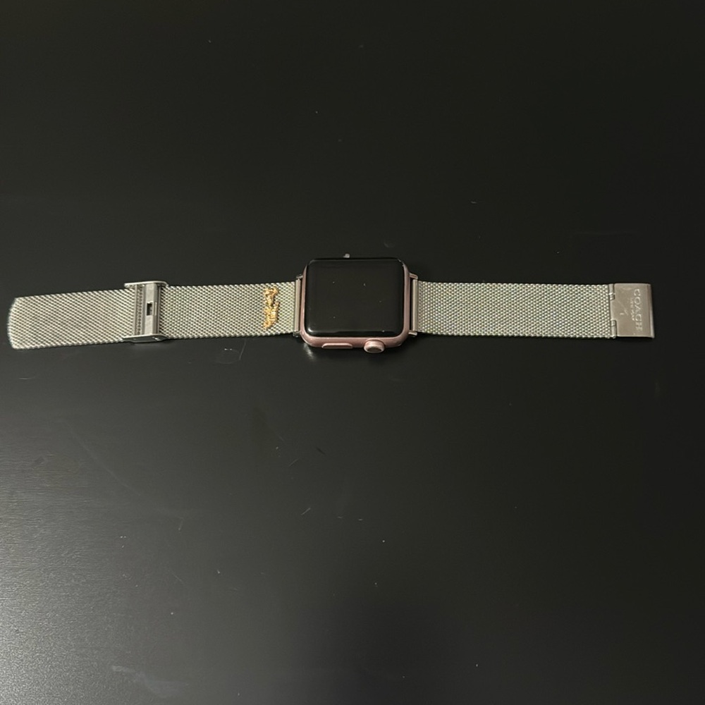 COACH Silver Apple Watch Band